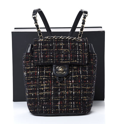 Chanel Tweed Mini Urban Spirit Backpack Black Gold 10 of 10