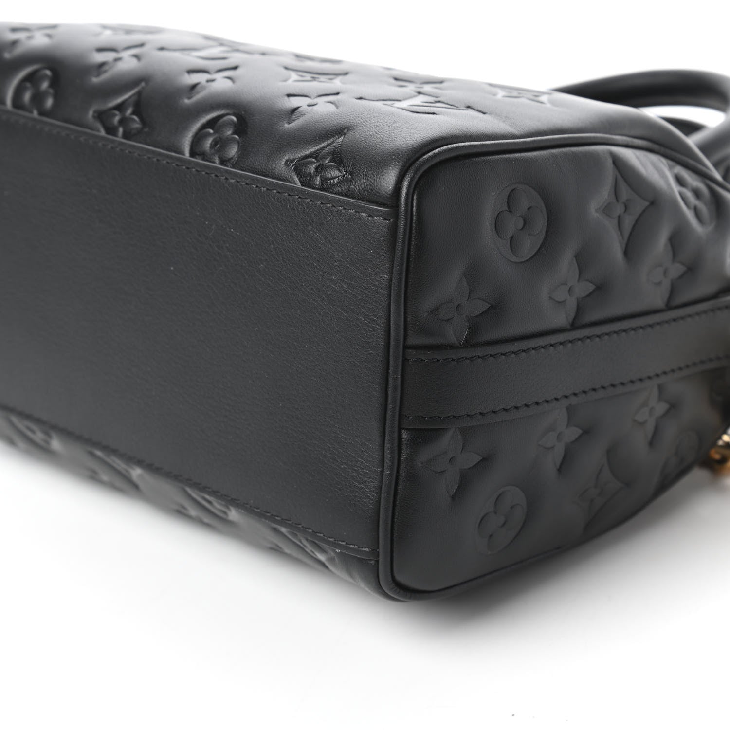 Louis Vuitton Lambskin Embossed Monogram Speedy 22 Bandouliere Black 7 of 9