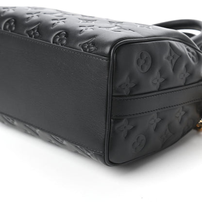 Louis Vuitton Lambskin Embossed Monogram Speedy 22 Bandouliere Black 7 of 9