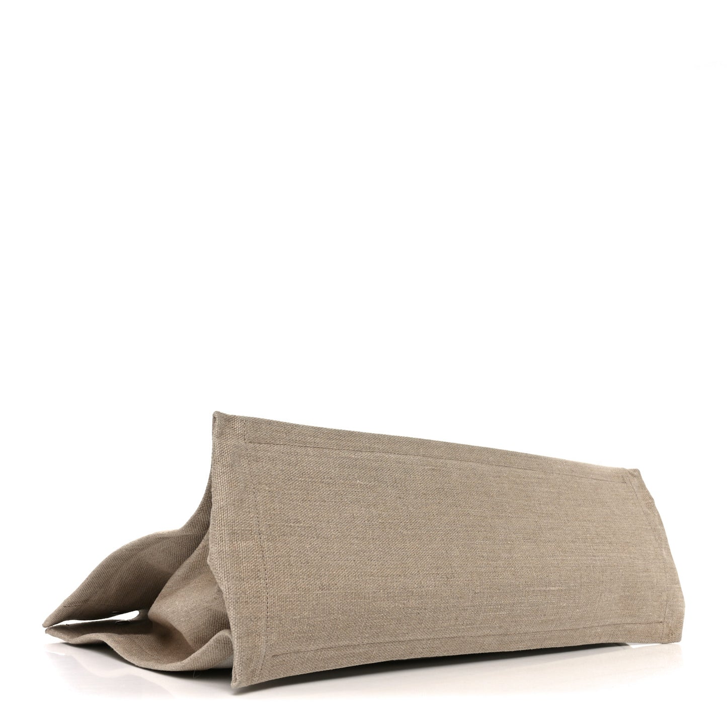 Linen Calfskin Rive Gauche Tote Greggio Natural