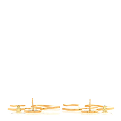 Chanel Metal Large Paris Button Earrings Gold 3 of 5