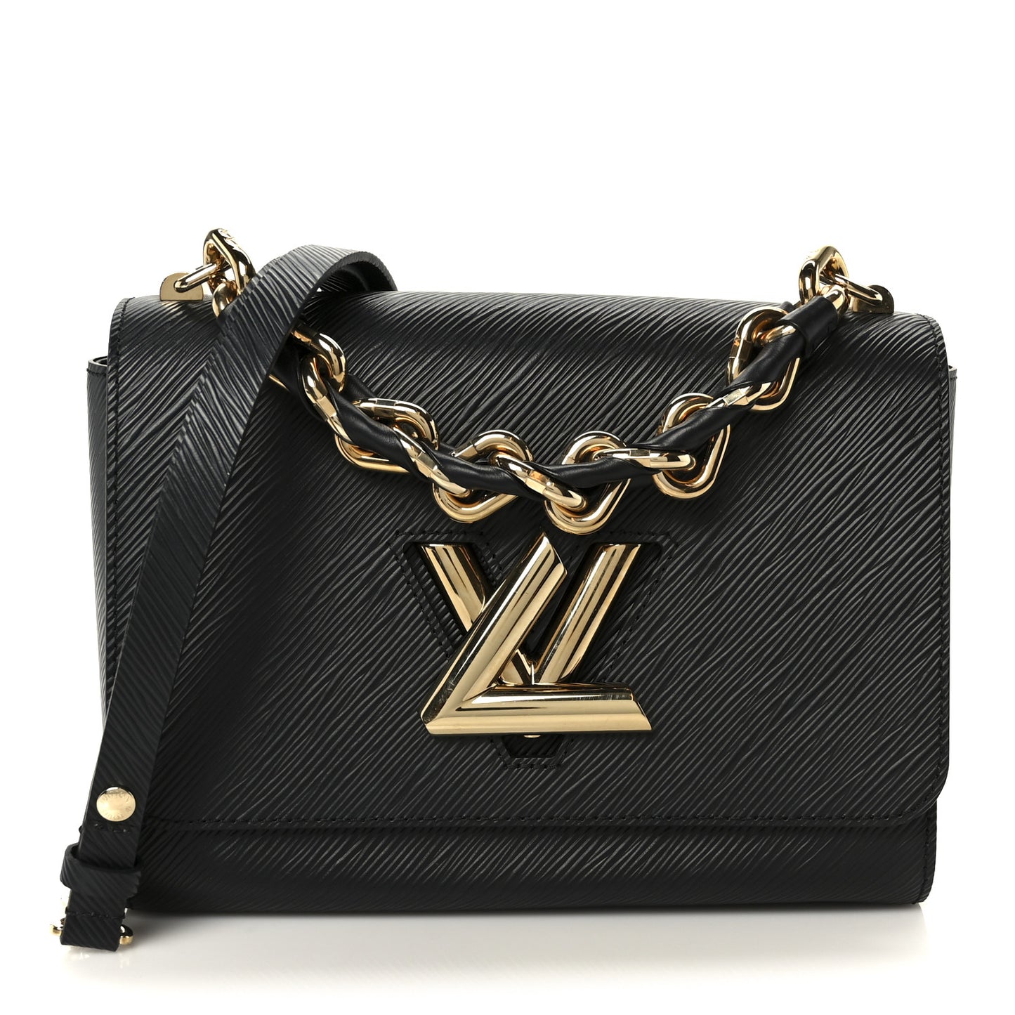 Epi Twist Braided Strap Shoulder Bag MM Black