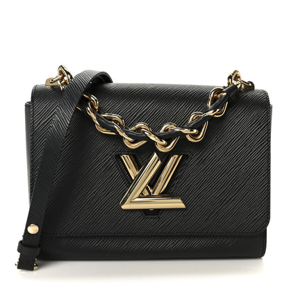 Louis Vuitton Epi Twist Braided Strap Shoulder Bag MM Black 1 of 9