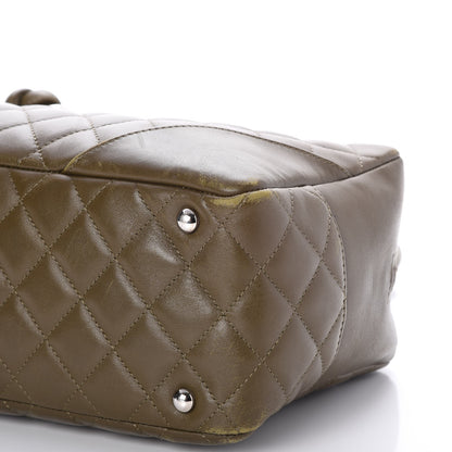 Chanel Calfskin Python Quilted Large Cambon Bowler Khaki 9 of 9