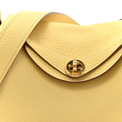 Hermes Taurillon Clemence Mini Lindy 20 Jaune Poussin 8 of 12