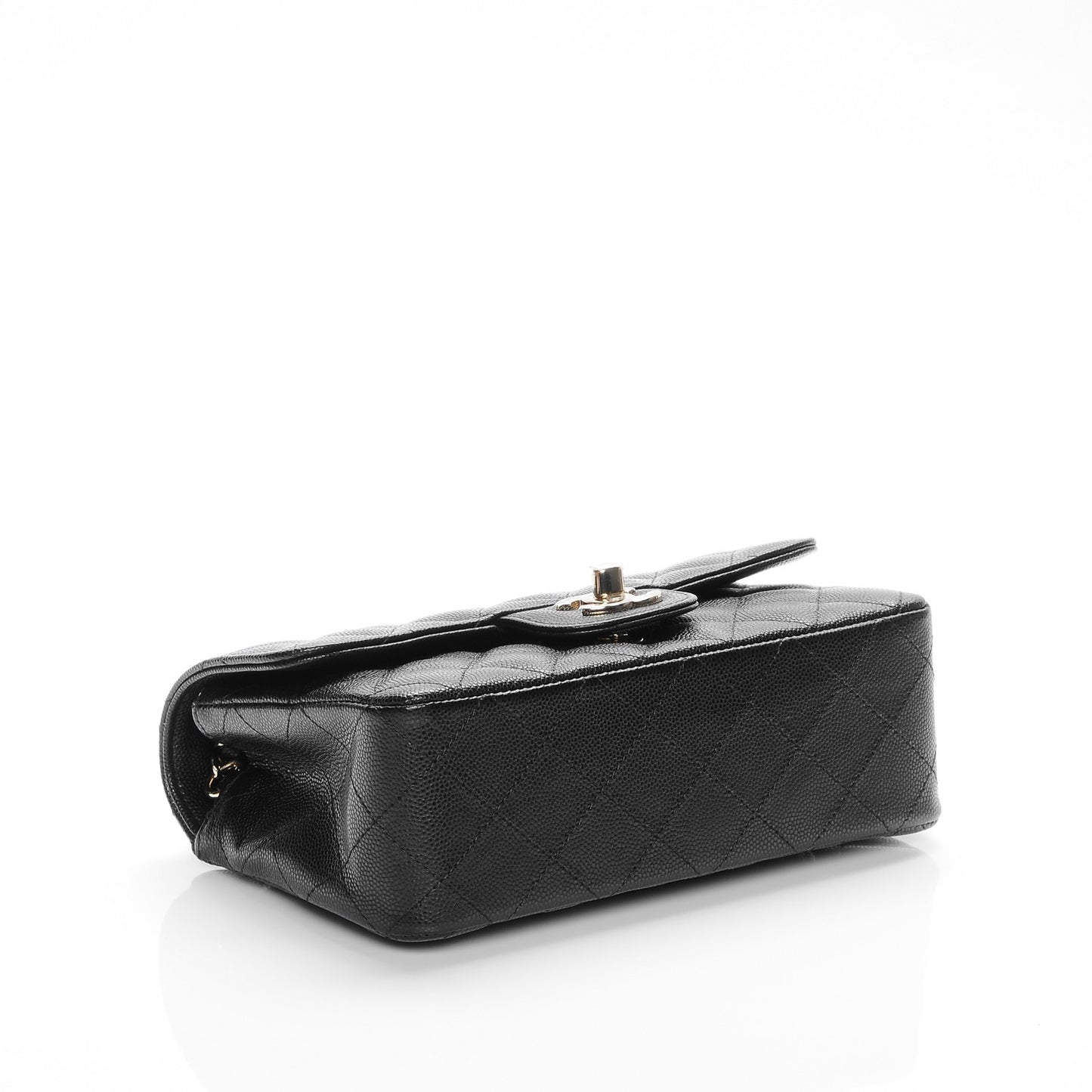 Caviar Quilted Mini Rectangular Flap Black