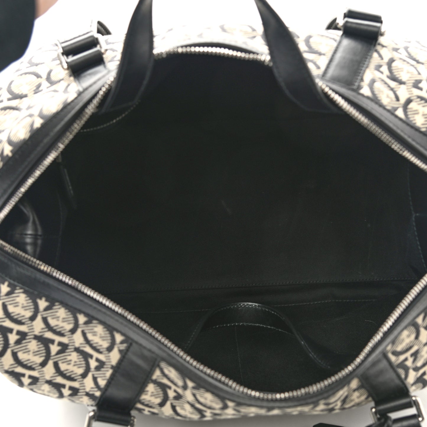 Canvas Calfskin Gancini Weekender Bag Black