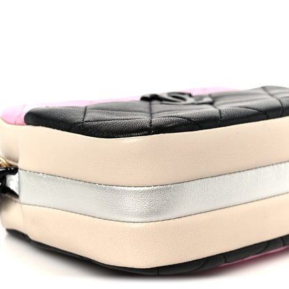 Chanel Shiny Lambskin Monochrome Chain Mini Camera Case Bag Pink Black Silver 9 of 11