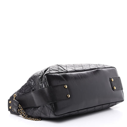Chanel Glazed Calfskin Stingray Bindi CC Accordion Tote Black 4 of 12