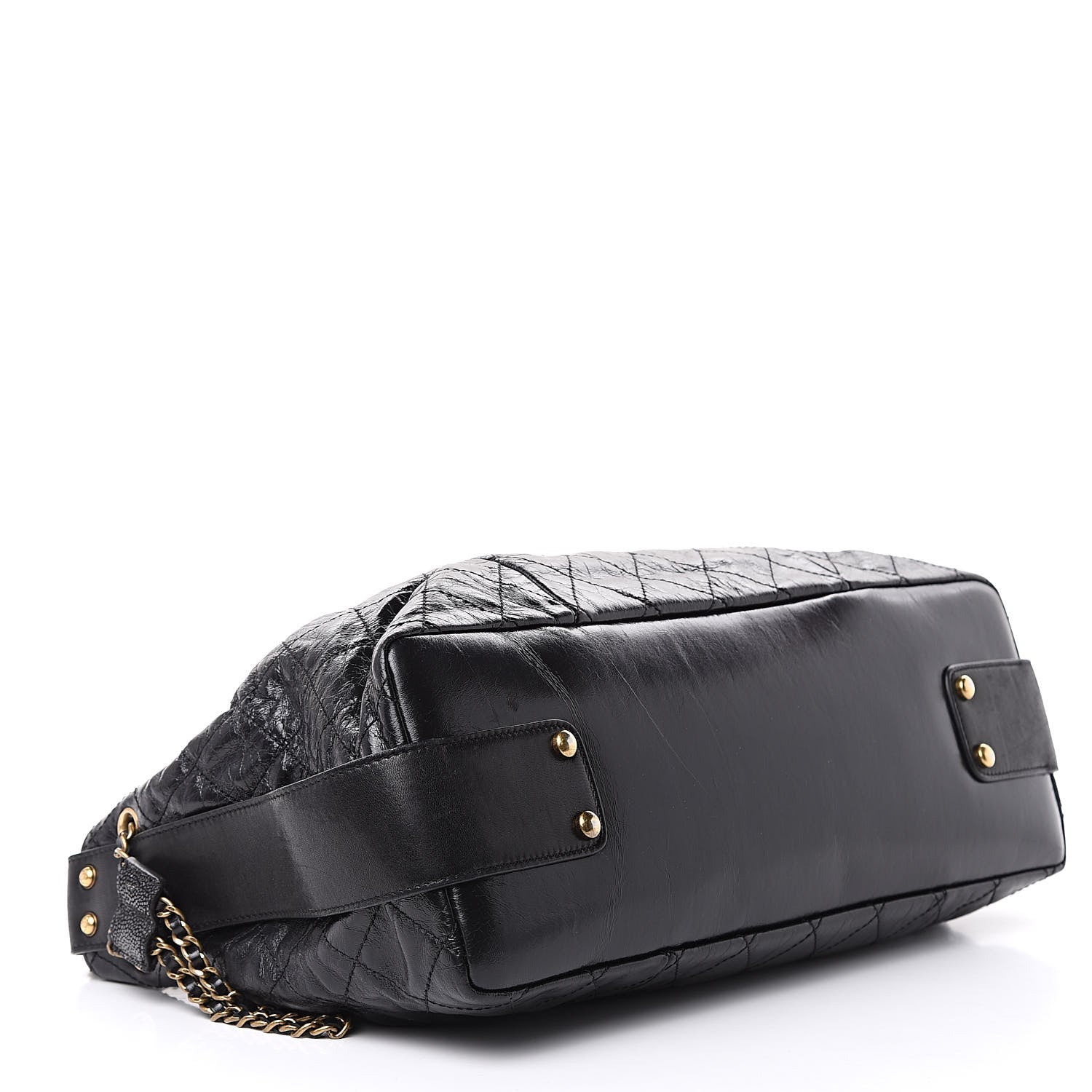 Chanel Glazed Calfskin Stingray Bindi CC Accordion Tote Black 4 of 12