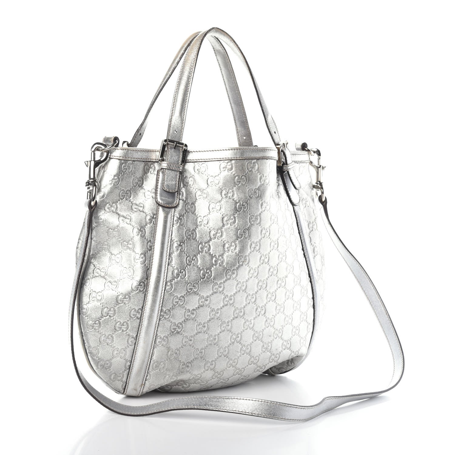 Gucci Guccissima Medium Britt Tote Silver 3 of 8