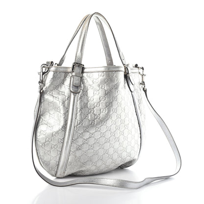Gucci Guccissima Medium Britt Tote Silver 3 of 8
