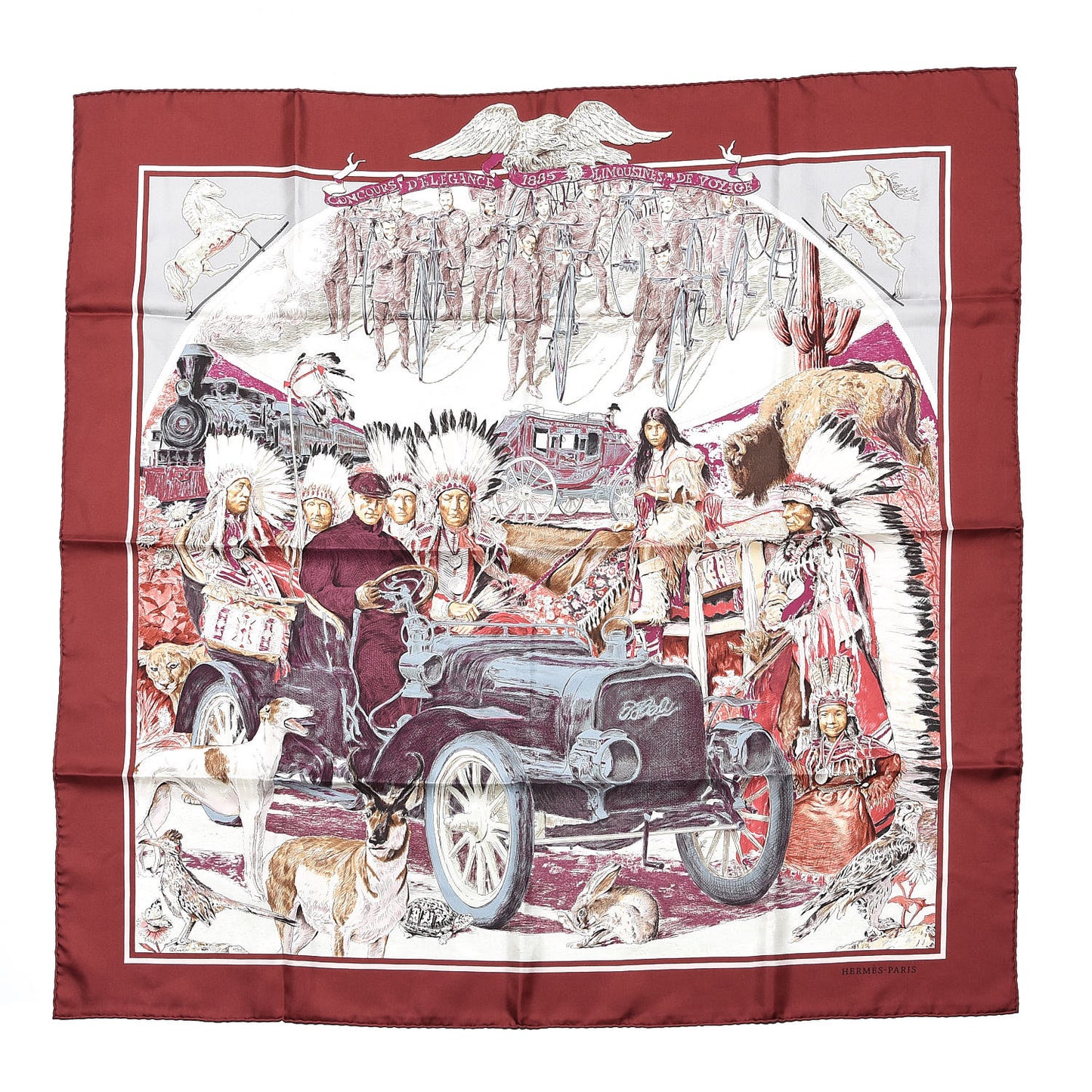 Silk Concours D'Elegance Limousines De Voyage Scarf 90