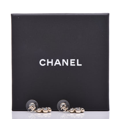 Chanel Crystal CC Drop Earrings Gold 5 of 5