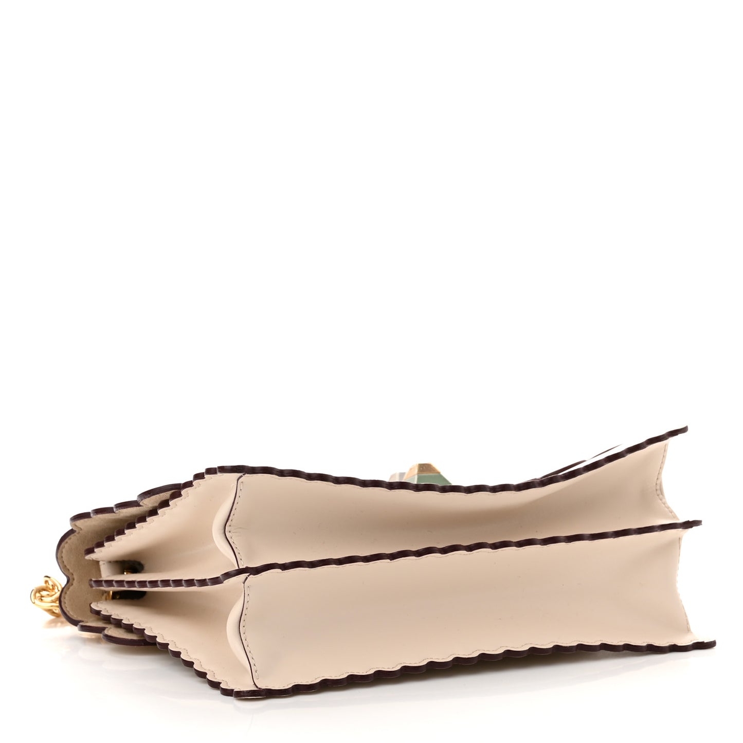 Vitello Liberty Scalloped Studded Kan I Shoulder Bag Plaster
