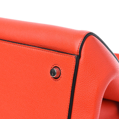 Celine Grained Calfskin Medium Edge Shoulder Bag Vermillion 10 of 16