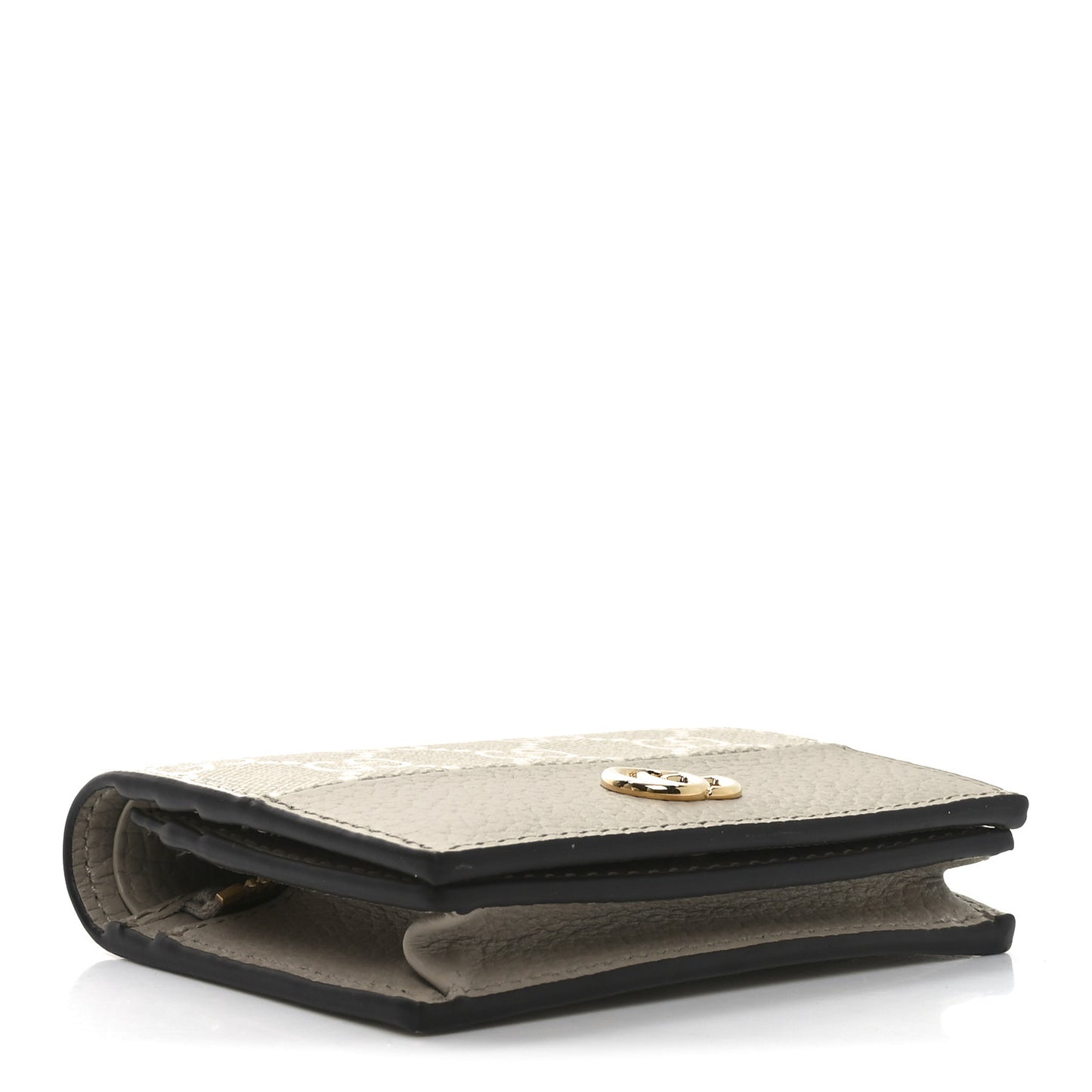 Dollar Calfskin GG Supreme Monogram GG Marmont Card Case Beige Mystic White Oatmeal