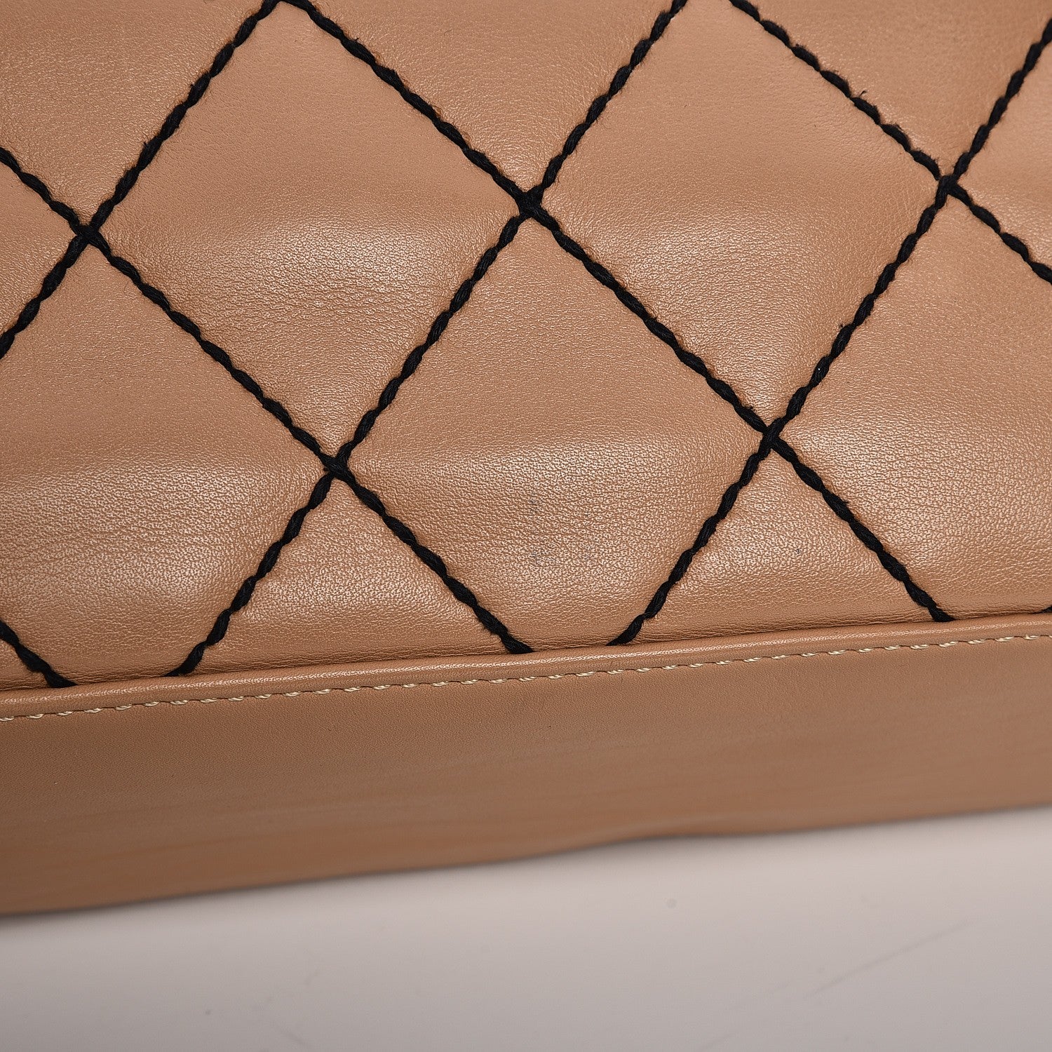Chanel Calfskin Quilted Wild Stitch Bag Beige 14 of 15