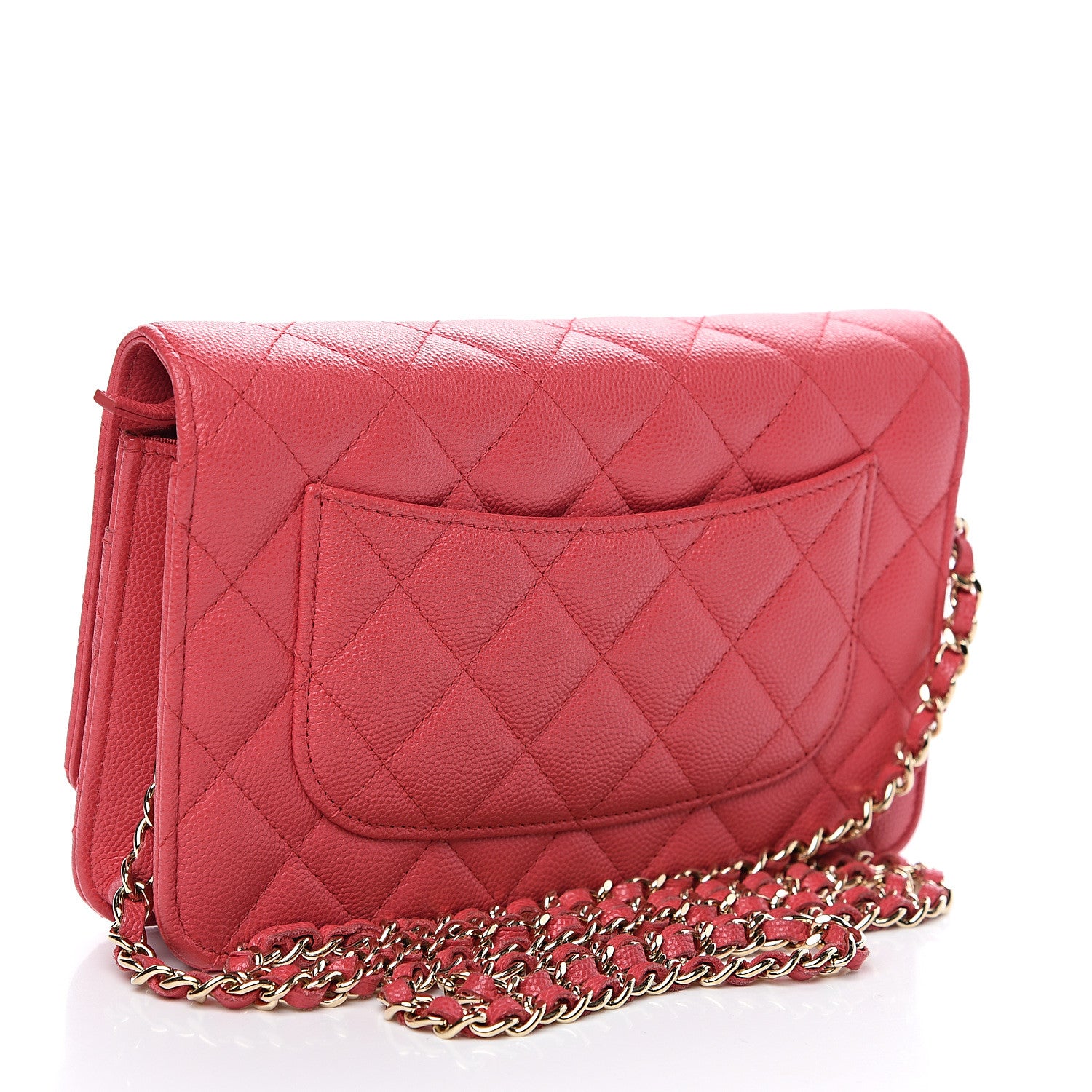 Chanel Caviar Quilted Wallet on Chain WOC Pink 2 of 11