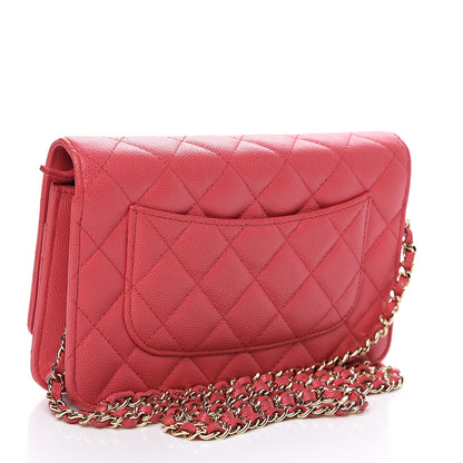 Chanel Caviar Quilted Wallet on Chain WOC Pink 2 of 11
