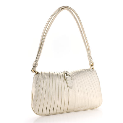 Valentino Garavani Metallic Calfskin Crystal Vlogo Flap Gold 3 of 8