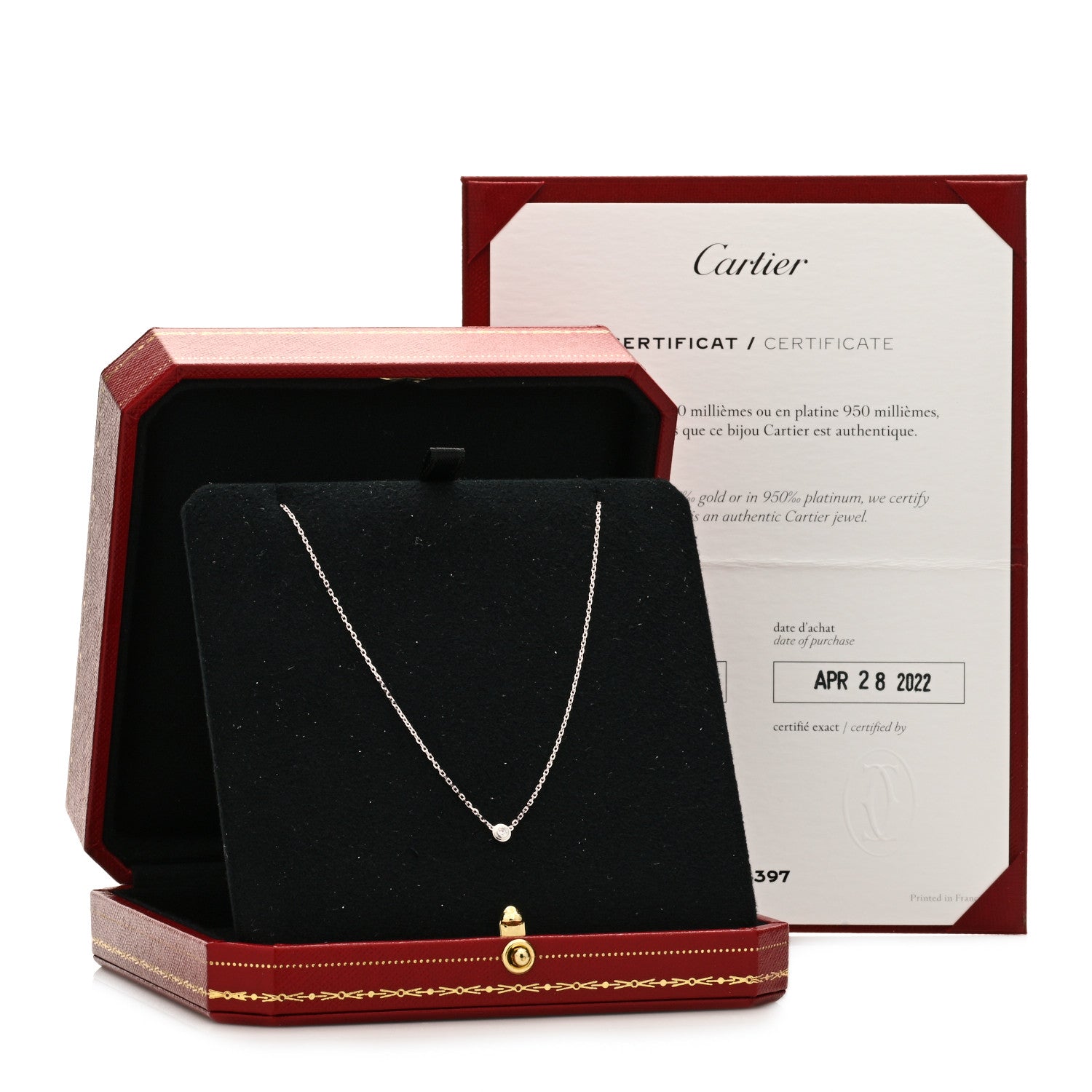 Cartier 18K White Gold Diamond XS D'Amour Pendant Necklace 4 of 4