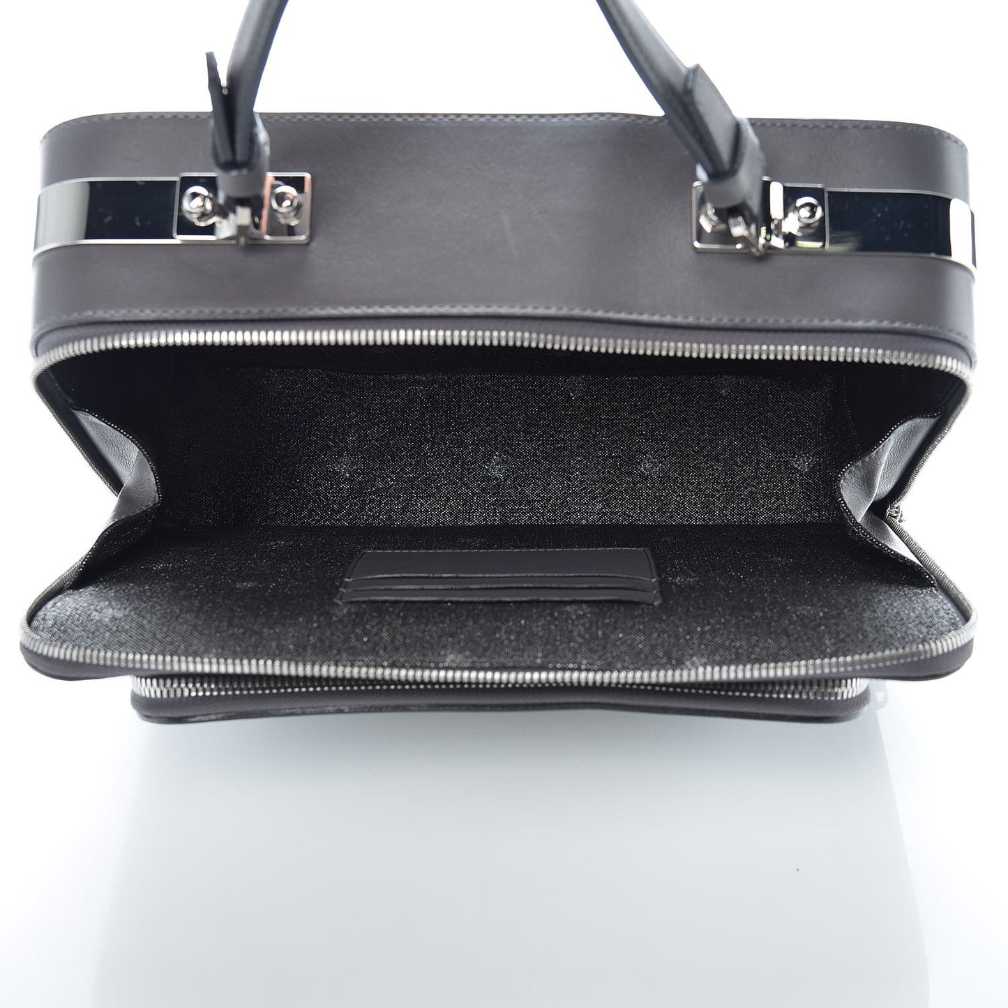 Calfskin Top Handle Bag Mono Grey