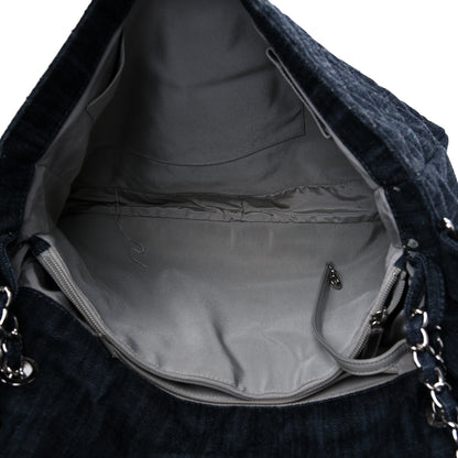 Chanel Denim Quilted Stretch Spirit Messenger Bag Dark Blue 5 of 12