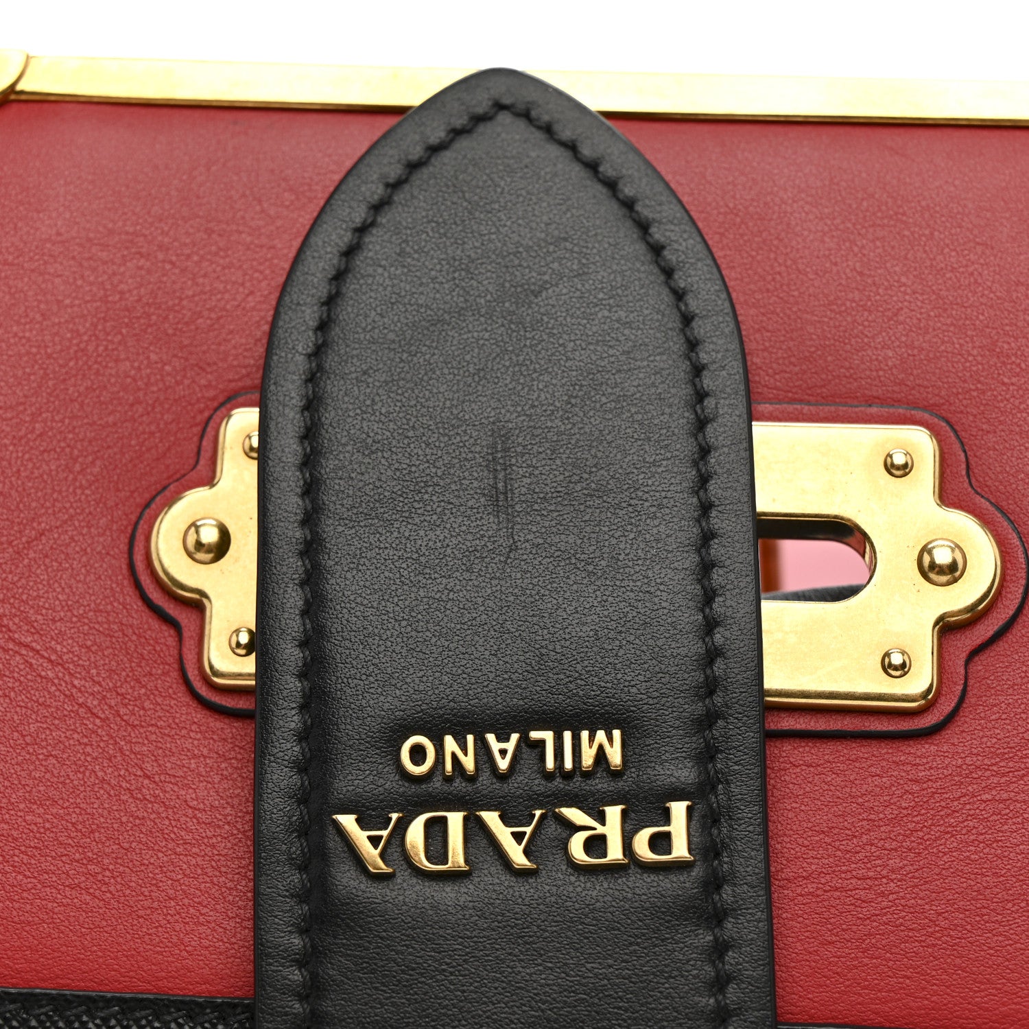 Prada City Calfskin Saffiano Cahier Bag Fuoco Black 14 of 14
