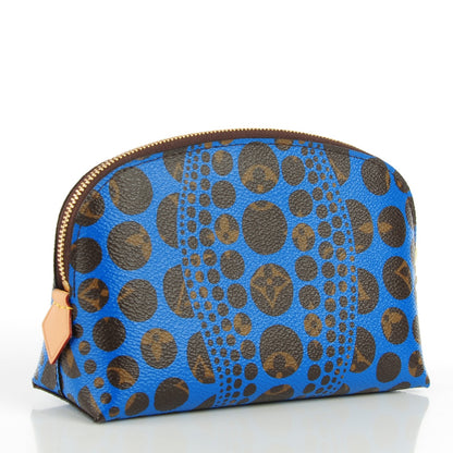 Louis Vuitton Monogram Kusama Pumpkin Dots Cosmetic Pouch Blue 3 of 7