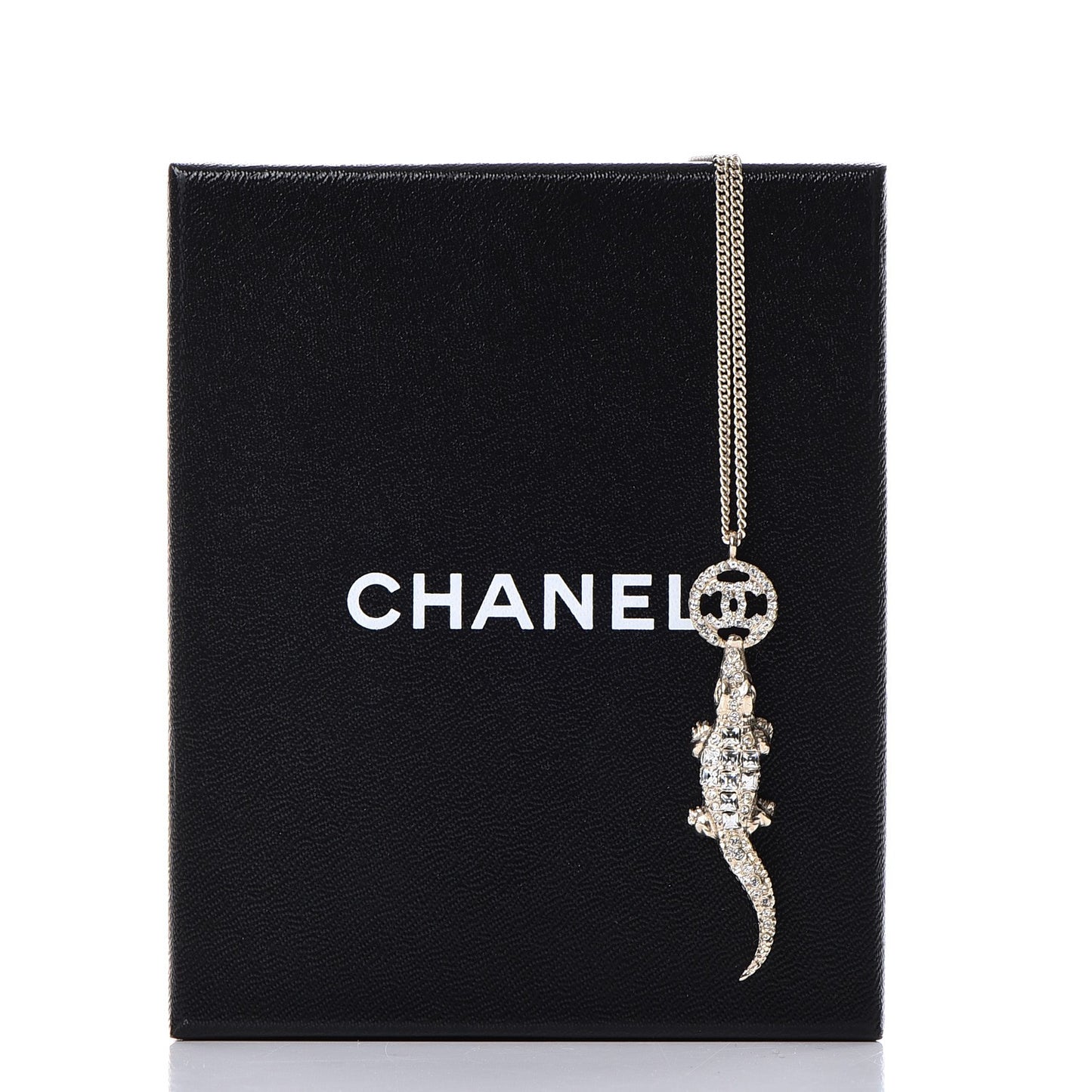 Crystal CC Alligator Necklace Gold