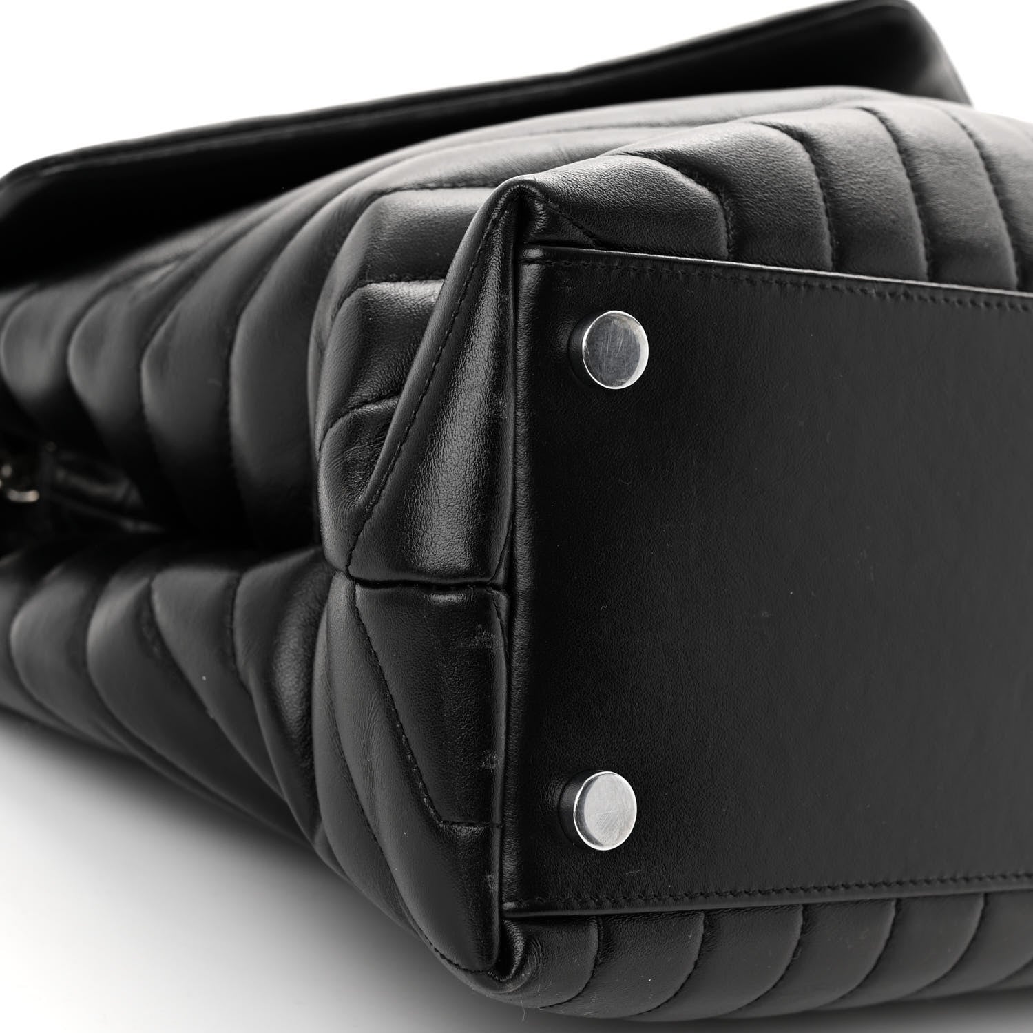 Saint Laurent Calfskin Y Quilted Monogram Large Loulou Chain Satchel Black 8 of 9