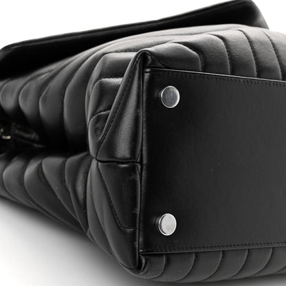 Saint Laurent Calfskin Y Quilted Monogram Large Loulou Chain Satchel Black 8 of 9