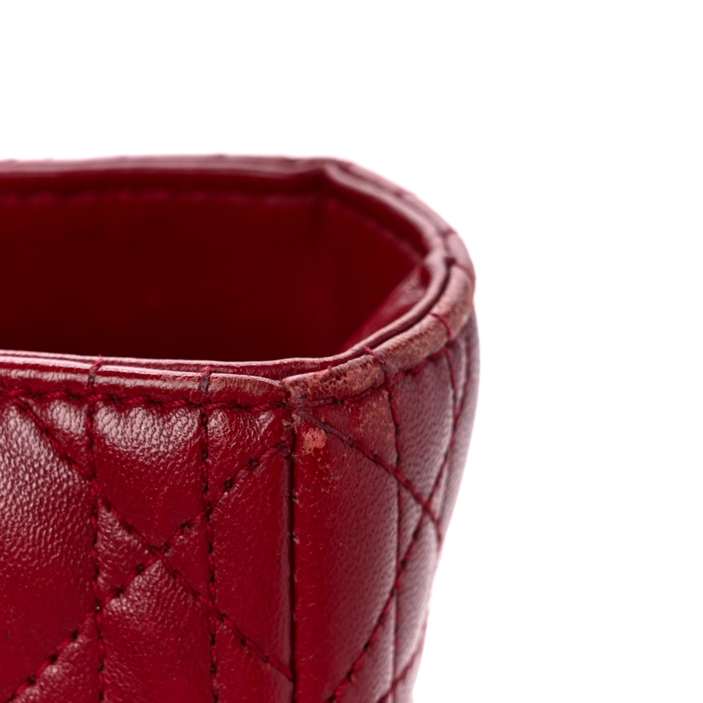 Lambskin Cannage Large Lady Dior Burgundy