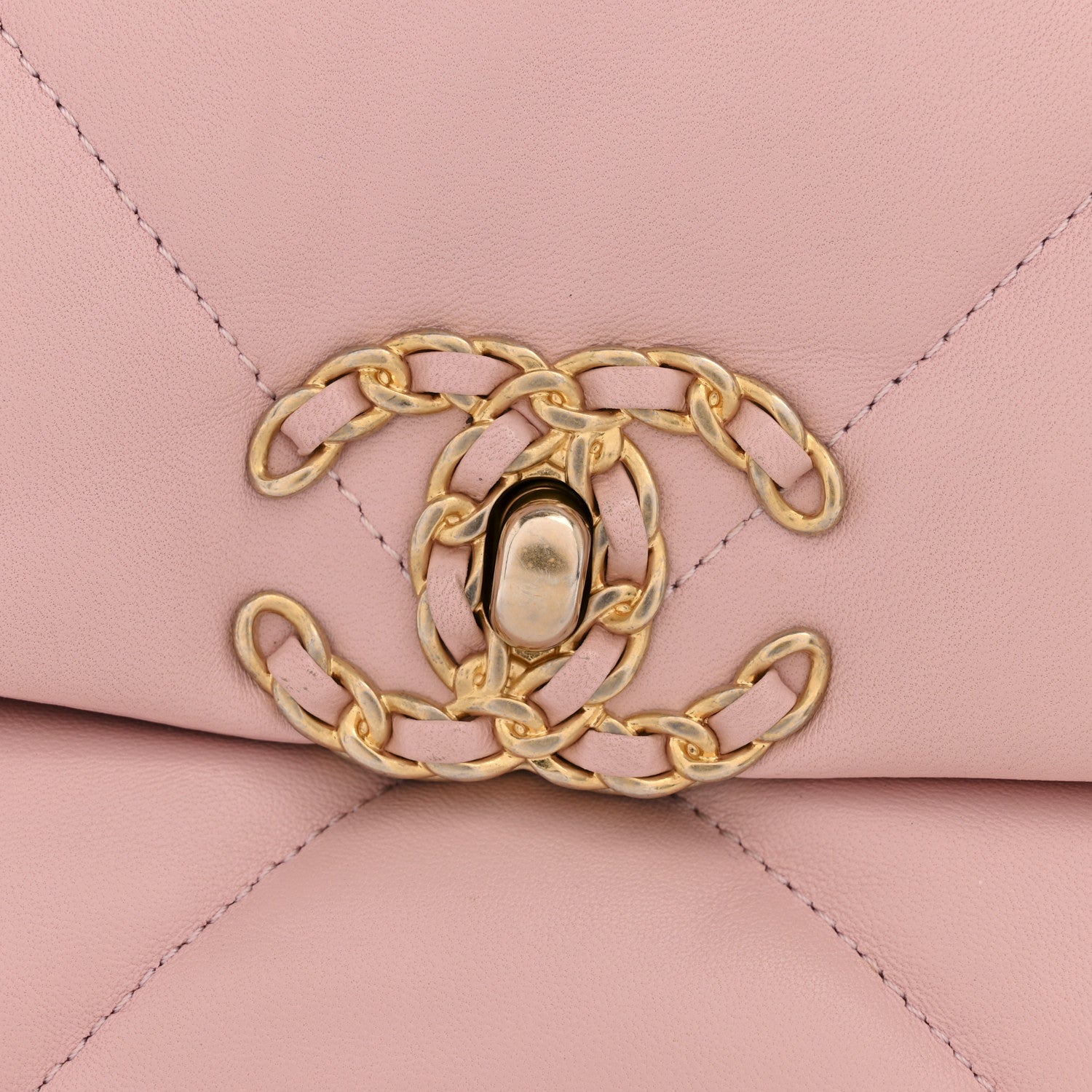 Chanel Lambskin Quilted Medium Chanel 19 Flap Light Pink 12 of 14