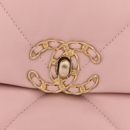 Chanel Lambskin Quilted Medium Chanel 19 Flap Light Pink 12 of 14