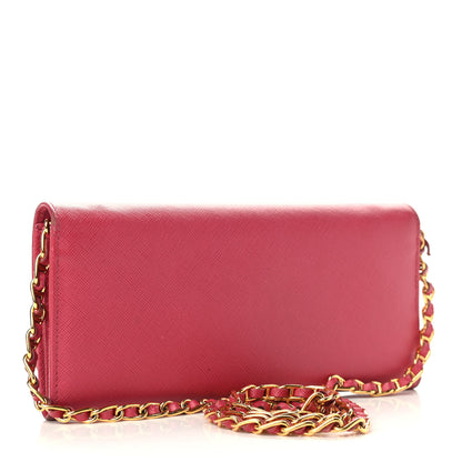 Prada Saffiano Metal Oro Chain Wallet Tamaris 3 of 14