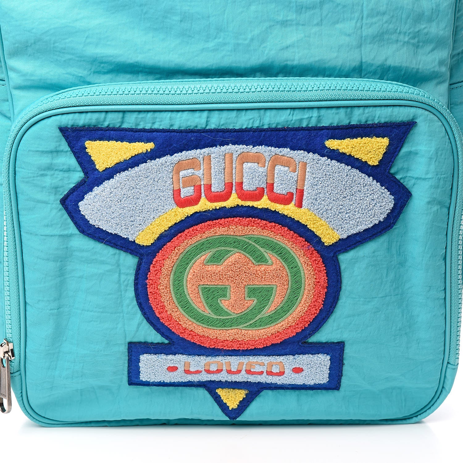 Gucci Nylon Twill 80s Logo Patch Backpack Lago 10 of 10