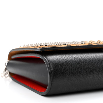 Christian Louboutin Leopard Calfskin Spikes Paloma Clutch Black 9 of 10