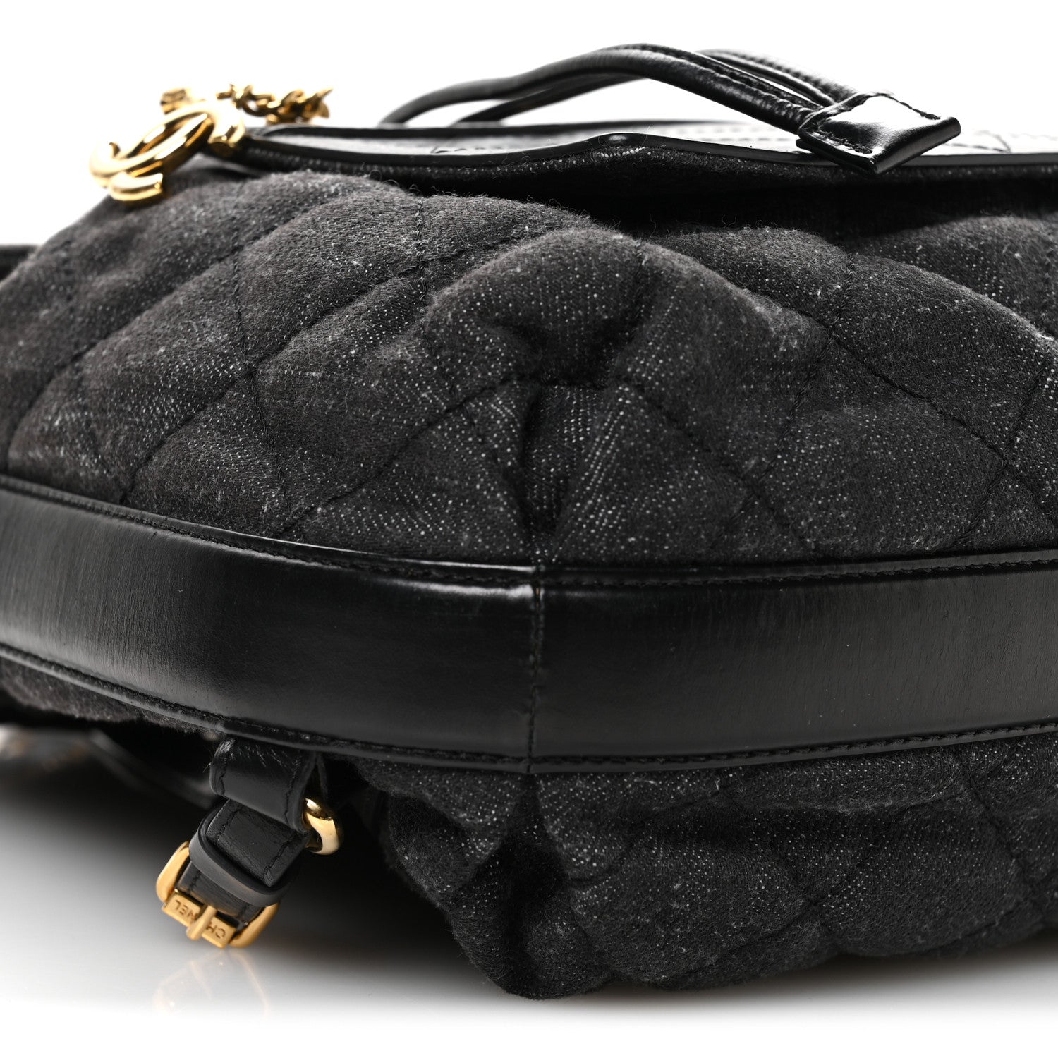 Chanel Denim Calfskin Quilted Backpack Dark Grey Black 9 of 10