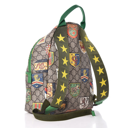 Gucci GG Supreme Monogram Children's Crests Backpack Green 3 of 12