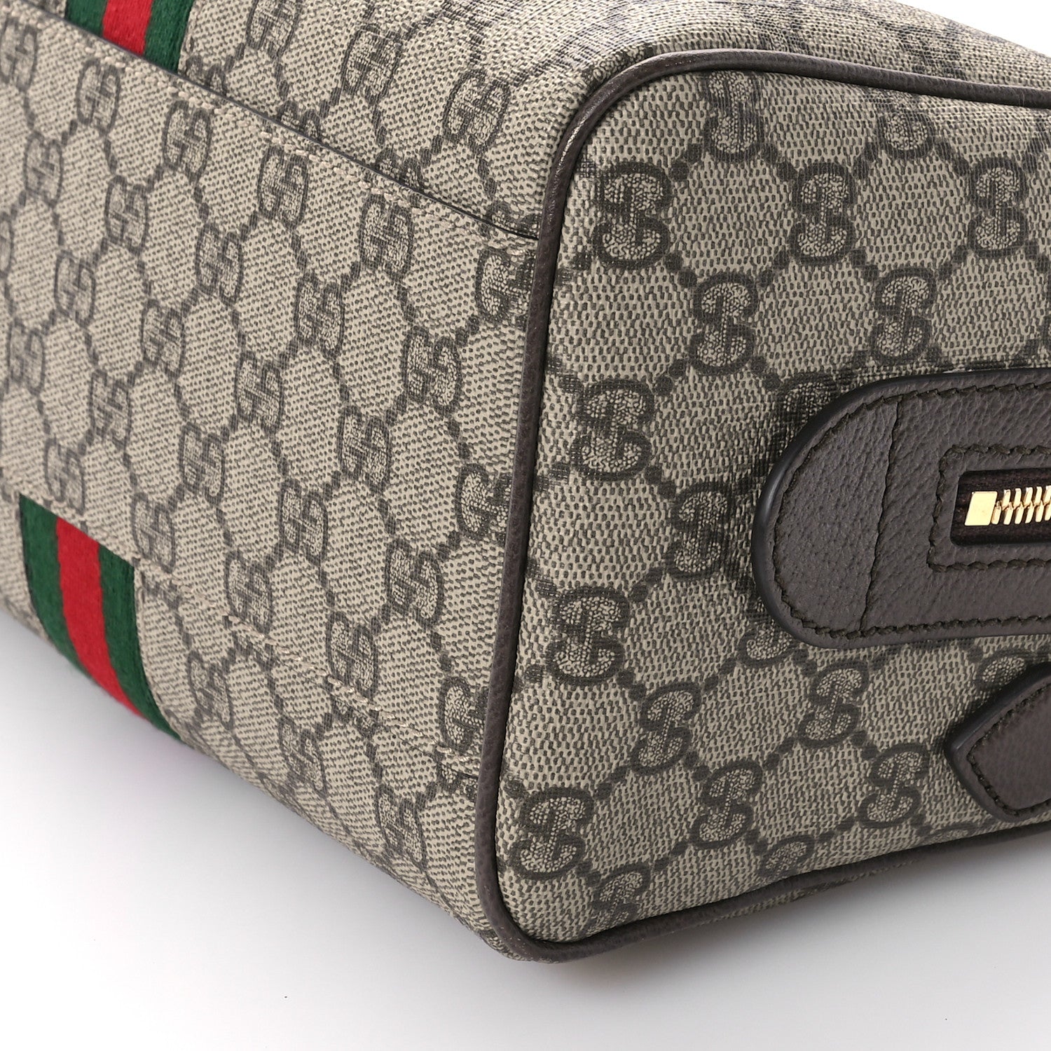 Gucci GG Supreme Monogram Web Small Ophidia Top Handle Bag Beige Ebony 10 of 11