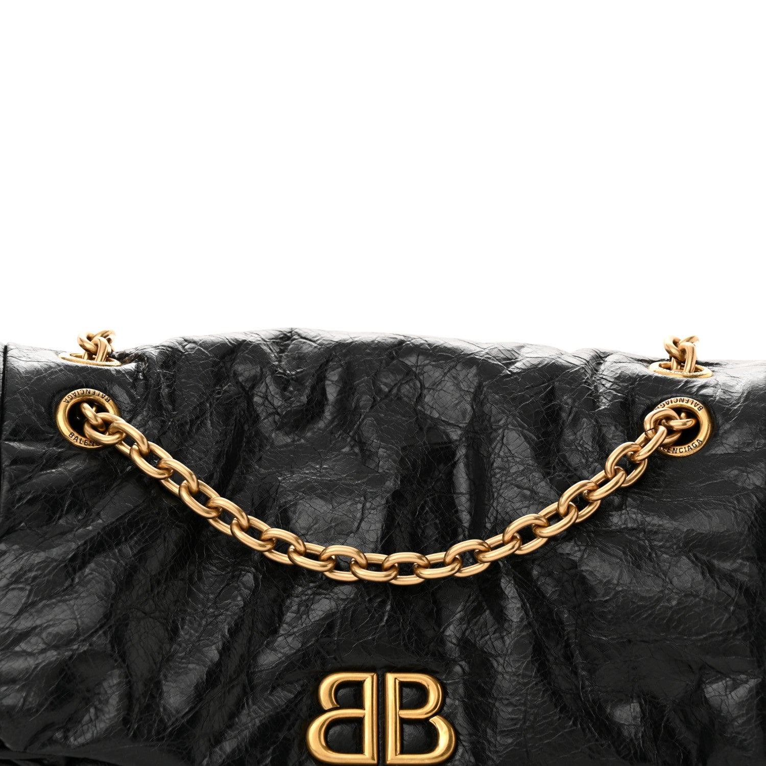 Balenciaga Arena Calfskin Small Monaco Chain Shoulder Bag Black 8 of 10