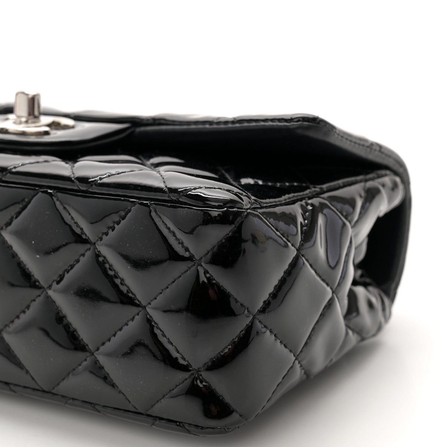 Chanel Patent Calfskin Quilted Mini Rectangular Flap Black 10 of 11