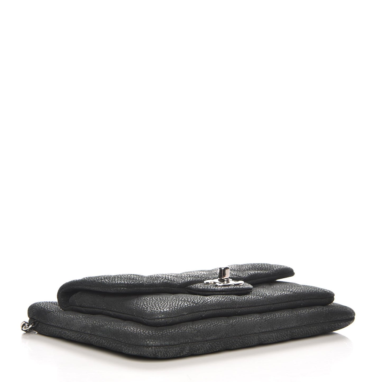 Iridescent Caviar Quilted Daily Zip Crossbody Bag Black