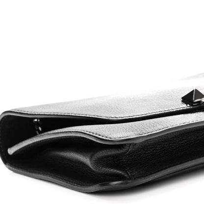 Valentino Garavani Patent Pebbled Calfskin Medium Rockstud Demilune Shoulder Bag Black 8 of 9