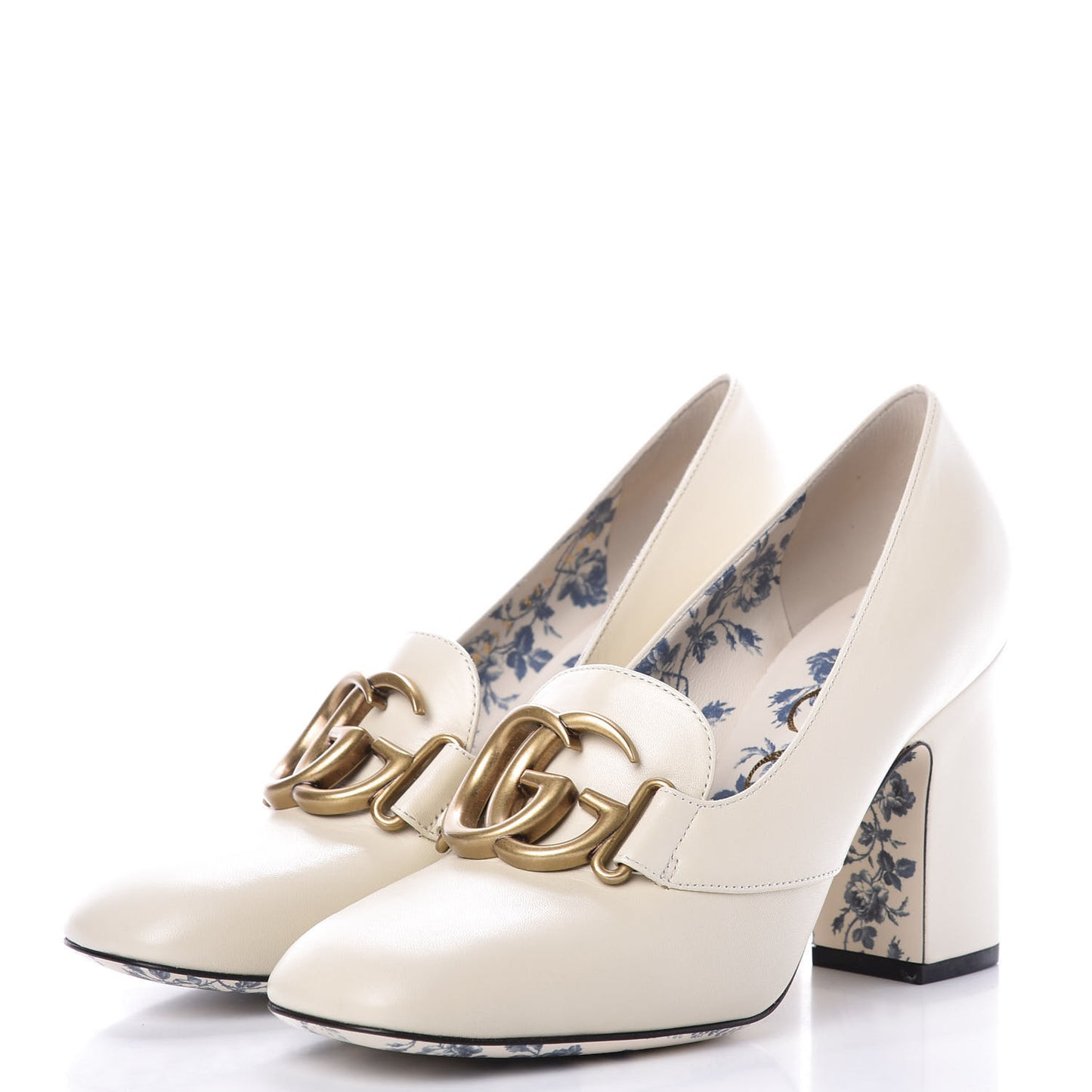 Malaga Kid GG Victoire 95mm Loafer Pumps 37.5 Vintage White