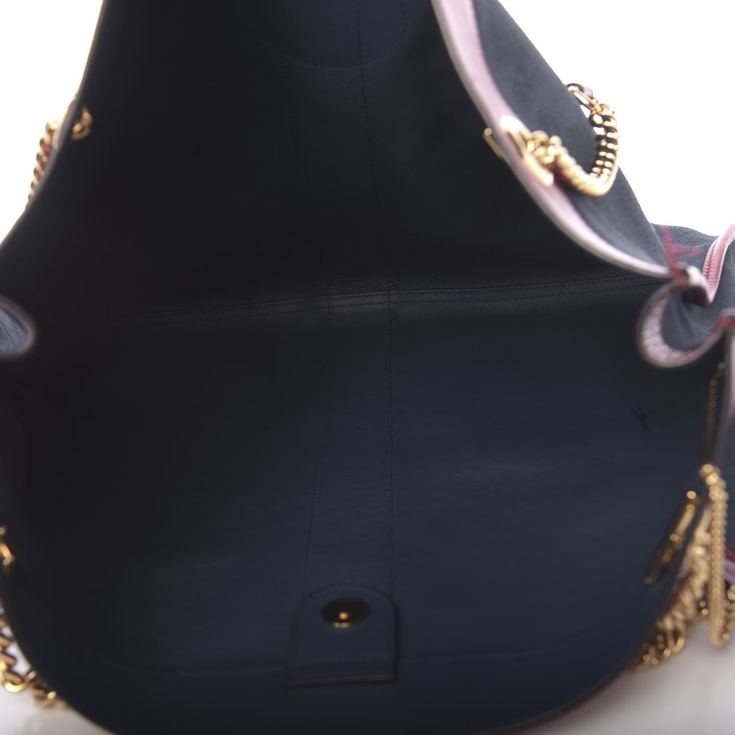 Gucci Suede Calfskin Large Rajah Chain Tote New Blue Romantic Cherry 5 of 11