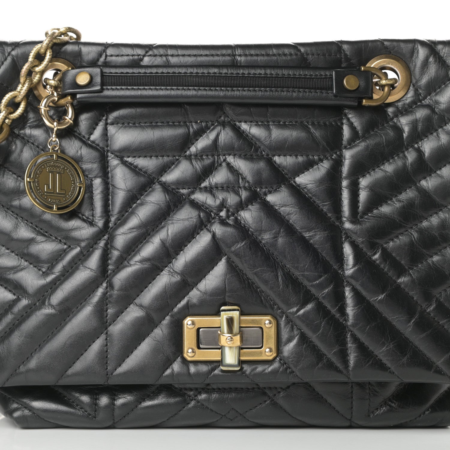 Lanvin Lambskin Quilted Medium Happy Shoulder Bag Black 8 of 11