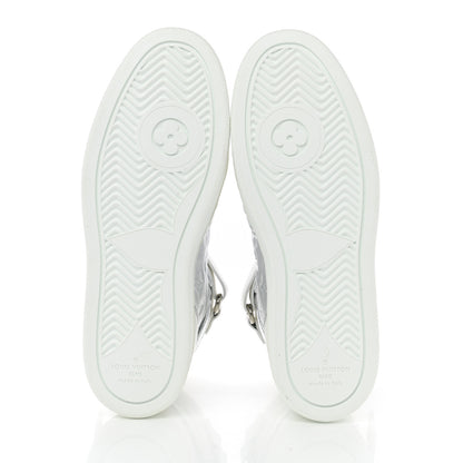Louis Vuitton Metallic Calfskin Embossed Monogram Boombox Sneakers 36.5 White Silver 5 of 9